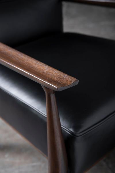 Paul McCobb Paul McCobb Directional Lounge Chairs by Custom Craft 1950s in Black Leather