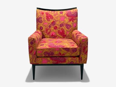 Paul McCobb Paul McCobb Ebonized Wood Fabric Lounge Chairs USA 1950s