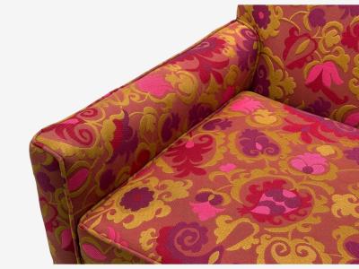 Paul McCobb Paul McCobb Ebonized Wood Fabric Lounge Chairs USA 1950s