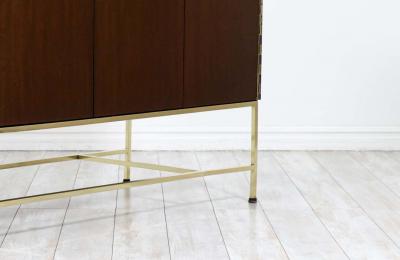 Paul McCobb Paul McCobb Irwin Collection Credenza Travertine Stone Top Brass Accents