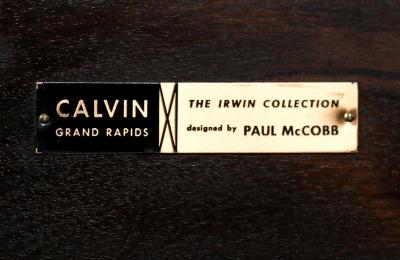 Paul McCobb Paul McCobb Irwin Collection Credenza Travertine Stone Top Brass Accents