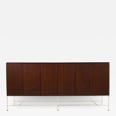 Paul McCobb Paul McCobb Irwin Collection Credenza Travertine Stone Top Brass Accents