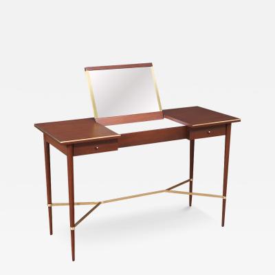 Paul McCobb Paul McCobb Irwin Collection Mahogany Brass Accents Vanity for Calvin Furni