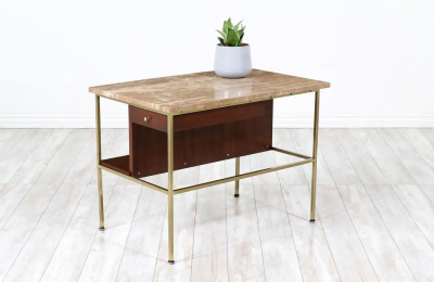 Paul McCobb Paul McCobb Irwin Collection Marble Brass Side Table for Calvin Furniture