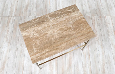 Paul McCobb Paul McCobb Irwin Collection Marble Brass Side Table for Calvin Furniture