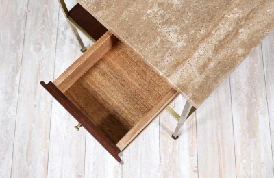 Paul McCobb Paul McCobb Irwin Collection Marble Brass Side Table for Calvin Furniture