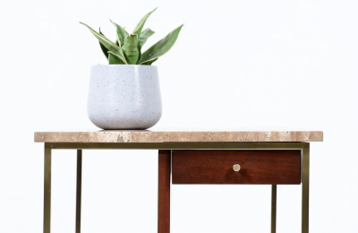 Paul McCobb Paul McCobb Irwin Collection Marble Brass Side Table for Calvin Furniture