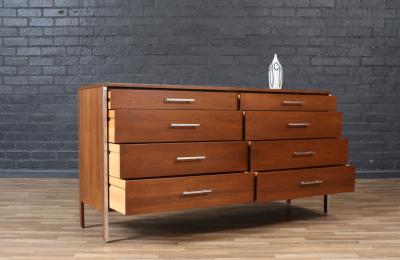 Paul McCobb Paul McCobb Linear Group Dresser w Steel Accents for Calvin Furniture