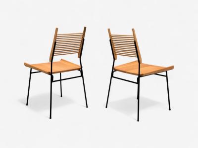 Paul McCobb Paul McCobb Maple Lacquered Iron Shovel Dining Chairs USA 1950s