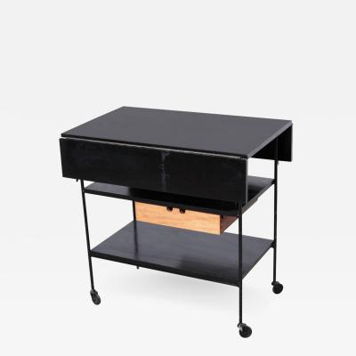 Paul McCobb Paul McCobb Maple or Black and Wrought Iron Bar Cart Planner Group