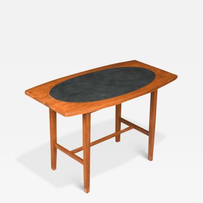 Paul McCobb Paul McCobb Perimeter Group Walnut Leather Side Table