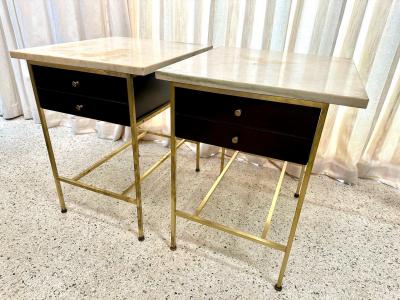 Paul McCobb Paul McCobb Side Tables 8712 with Original Marble Tops PAIR