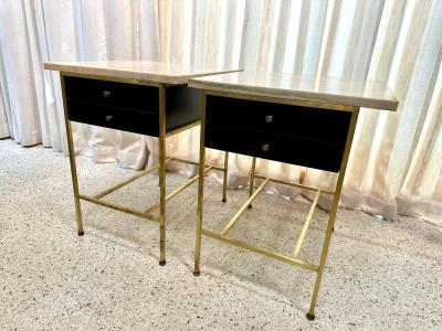 Paul McCobb Paul McCobb Side Tables 8712 with Original Marble Tops PAIR