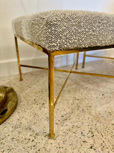 Paul McCobb Paul McCobb X Base Brass Stools Pair