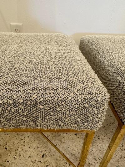Paul McCobb Paul McCobb X Base Brass Stools Pair