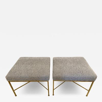 Paul McCobb Paul McCobb X Base Brass Stools Pair