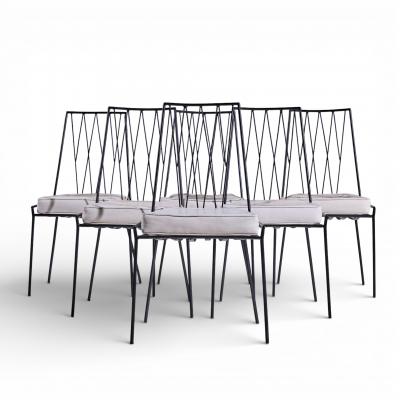 Paul McCobb Paul McCobb for Arbuck Pavilion Collection Iron Dining Chairs Set of 6