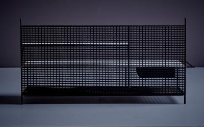 Paul McCobb Paul McCobb for Bryce Wall mounted Shelf with drawer in Wood Glass and Metal