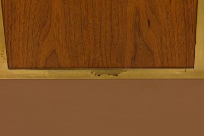 Paul McCobb Paul McCobb for Calvin Furniture Company Brass Walnut King Size Headboard