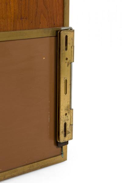 Paul McCobb Paul McCobb for Calvin Furniture Company Brass Walnut King Size Headboard