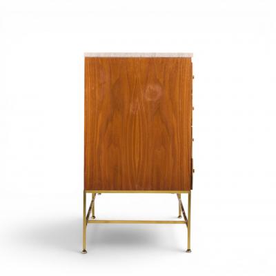 Paul McCobb Paul McCobb for Calvin Irwin Collection Mahogany Brass Travertine Double Dresser