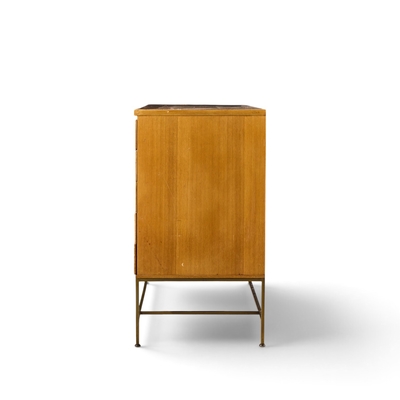 Paul McCobb Paul McCobb for Calvin Irwin Collection Mahogany and Brass Credenza and Hutch