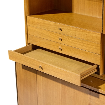Paul McCobb Paul McCobb for Calvin Irwin Collection Mahogany and Brass Credenza and Hutch