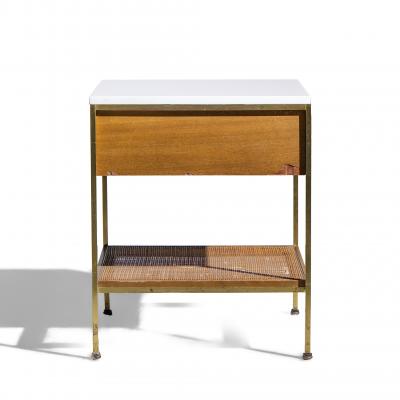 Paul McCobb Paul McCobb for Calvin Irwin Group 8714 Mahogany Cane Brass and Glass Nightstand