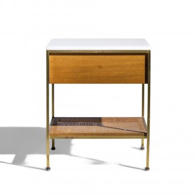 Paul McCobb Paul McCobb for Calvin Irwin Group 8714 Mahogany Cane Brass and Glass Nightstand