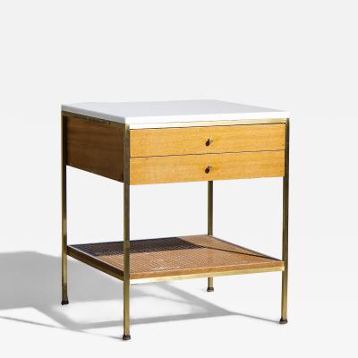 Paul McCobb Paul McCobb for Calvin Irwin Group 8714 Mahogany Cane Brass and Glass Nightstand