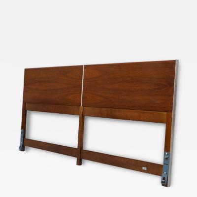 Paul McCobb Paul McCobb for Calvin Linear Group King Size Headboard Walnut Aluminum