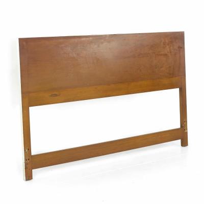 Paul McCobb Paul McCobb for Calvin Linear Walnut and Stainless Steel Full Headboard