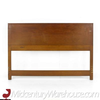 Paul McCobb Paul McCobb for Calvin Linear Walnut and Stainless Steel Full Headboard