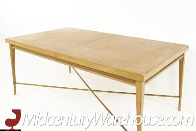 Paul McCobb Paul McCobb for Calvin Mid Century Brass X Base Dining Table