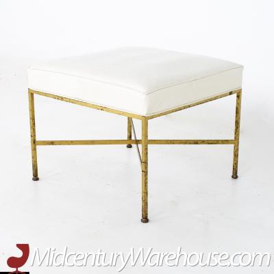 Paul McCobb Paul McCobb for Calvin Mid Century Brass X Base Stool Ottoman
