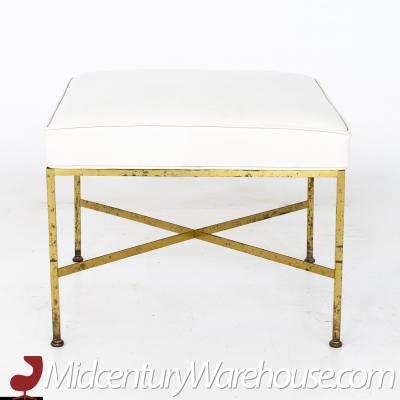 Paul McCobb Paul McCobb for Calvin Mid Century Brass X Base Stool Ottoman
