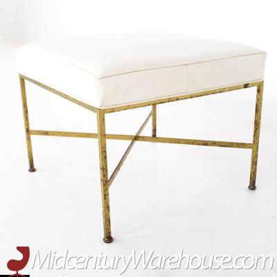 Paul McCobb Paul McCobb for Calvin Mid Century Brass X Base Stool Ottoman