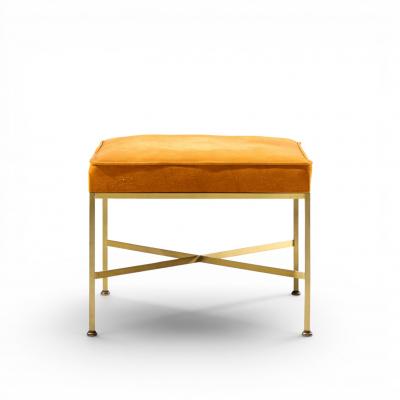 Paul McCobb Paul McCobb for Calvin Mid Century Brass X Base Stools Pair