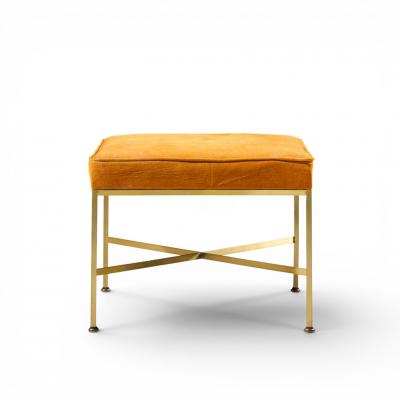 Paul McCobb Paul McCobb for Calvin Mid Century Brass X Base Stools Pair