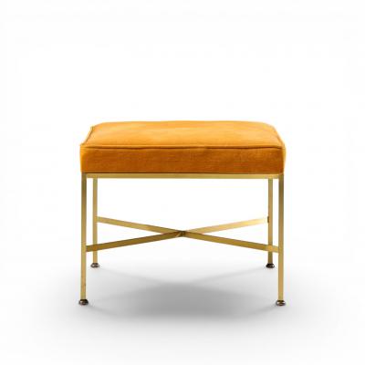 Paul McCobb Paul McCobb for Calvin Mid Century Brass X Base Stools Pair