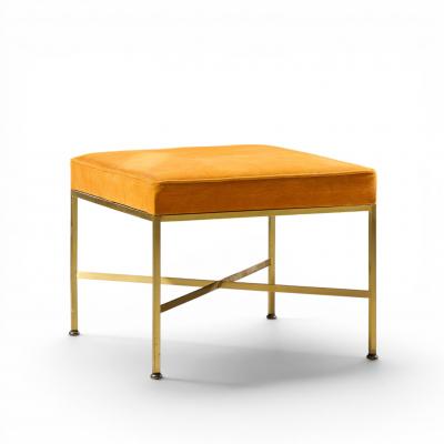 Paul McCobb Paul McCobb for Calvin Mid Century Brass X Base Stools Pair