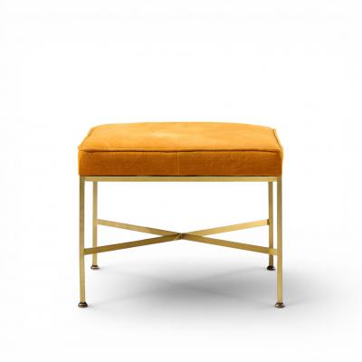 Paul McCobb Paul McCobb for Calvin Mid Century Brass X Base Stools Pair