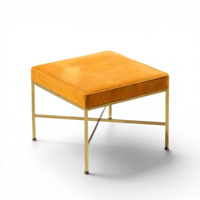 Paul McCobb Paul McCobb for Calvin Mid Century Brass X Base Stools Pair