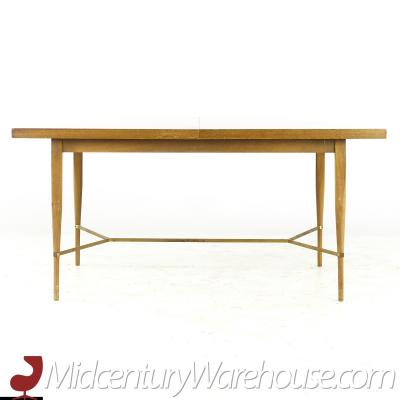 Paul McCobb Paul McCobb for Calvin Mid Century Brass and Mahogany Dining Table with Leaves