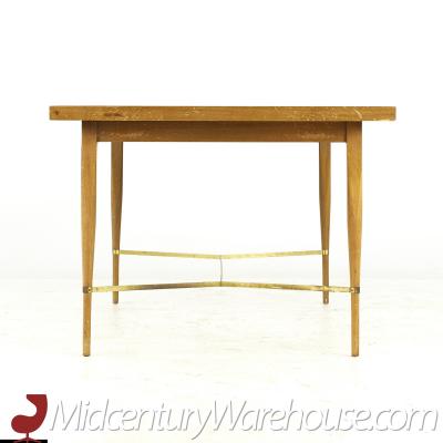 Paul McCobb Paul McCobb for Calvin Mid Century Brass and Mahogany Dining Table with Leaves