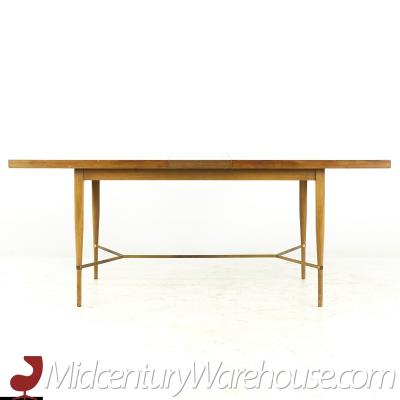Paul McCobb Paul McCobb for Calvin Mid Century Brass and Mahogany Dining Table with Leaves