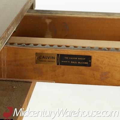 Paul McCobb Paul McCobb for Calvin Mid Century Brass and Mahogany Dining Table with Leaves