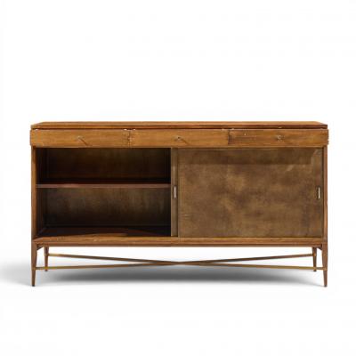 Paul McCobb Paul McCobb for Calvin Mid Century Mahogany and Brass Credenza