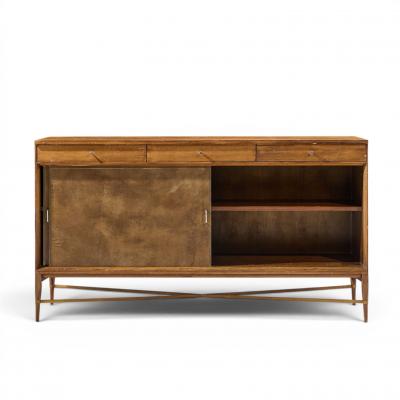 Paul McCobb Paul McCobb for Calvin Mid Century Mahogany and Brass Credenza