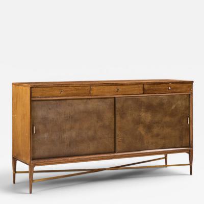 Paul McCobb Paul McCobb for Calvin Mid Century Mahogany and Brass Credenza